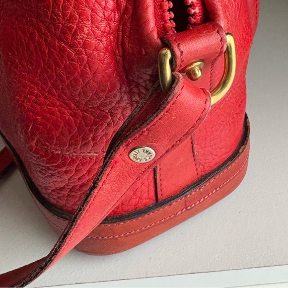Dooney and Bourke awl Red Leather Norfolk Dome Satchel Bag - Picture 11 of 16